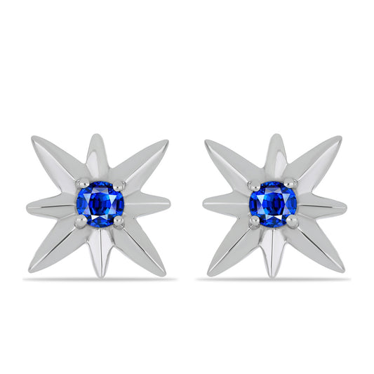 Cercei din Argint 925 ( 3.39 grame ) cu Safir Albastru Australian 0.8 Carate