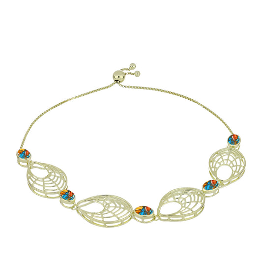 Brățară din Argint 925 Placat cu Aur ( 8.82 grame ) cu Turcoaz Oyster 2.84 Carate