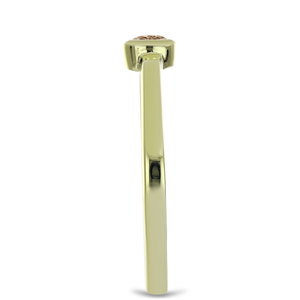 Inel din Argint 925 Placat cu Aur ( 1.79 grame ) cu Diamant de culoarea Șampaniei 0.12 Carate
