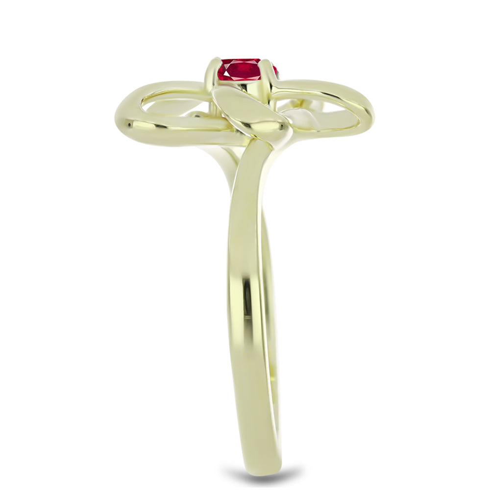 Inel din Argint 925 Placat cu Aur ( 3 grame ) cu Rubin Malagasy 0.35 Carate