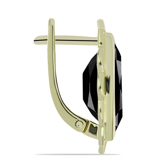 Cercei din Argint 925 Placat cu Aur ( 5.13 grame ) cu Onix Negru Suwar 13.81 Carate