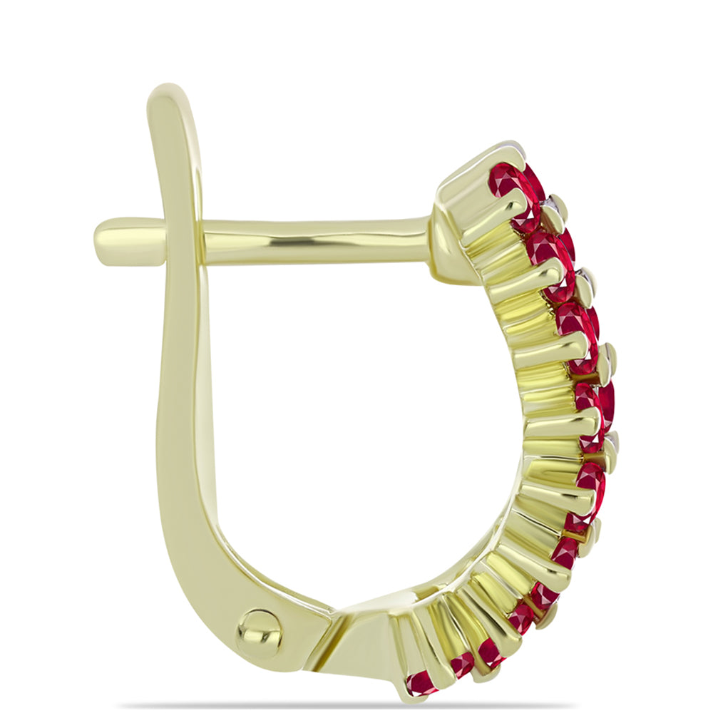 Cercei din Argint 925 Placat cu Aur ( 4.18 grame ) cu Rubin Malagasy și Topaz Alb 2.05 Carate