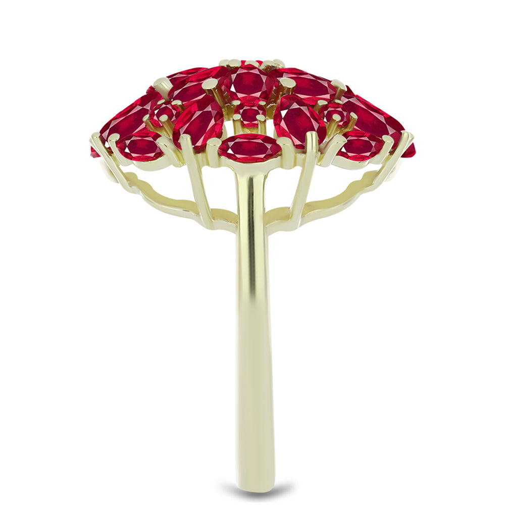 Inel din Argint 925 Placat cu Aur ( 4.33 grame ) cu Rubin Malagasy 6.39 Carate