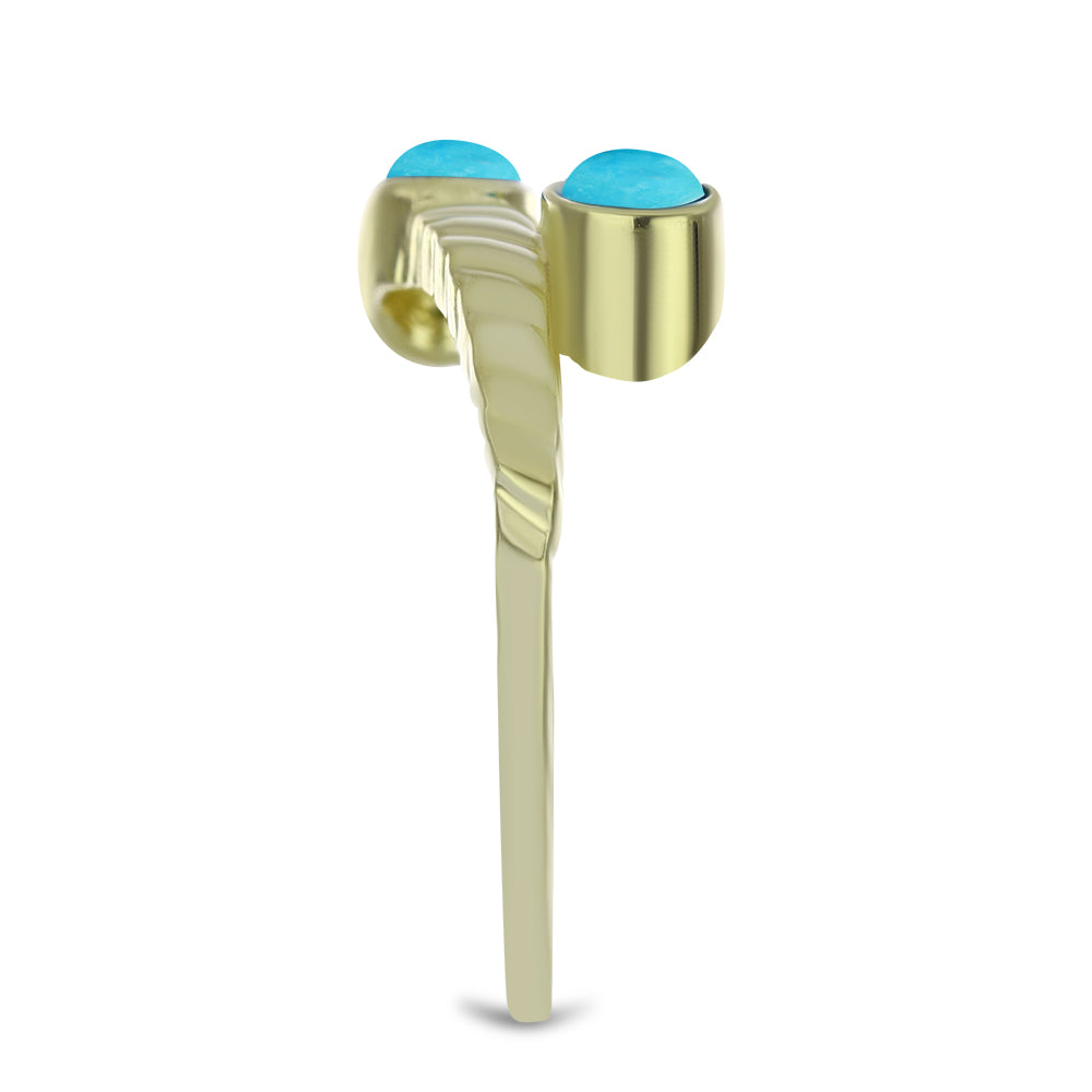 Inel din Argint 925 Placat cu Aur ( 3.16 grame ) cu Turcoaz ”Frumoasa Adormită” 0.81 Carate