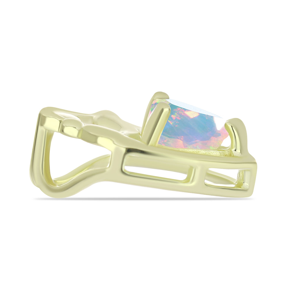 Pandantiv din Argint 925 Placat cu Aur ( 1.14 grame ) cu Opal Etiopian Lega Dembi 0.54 Carate