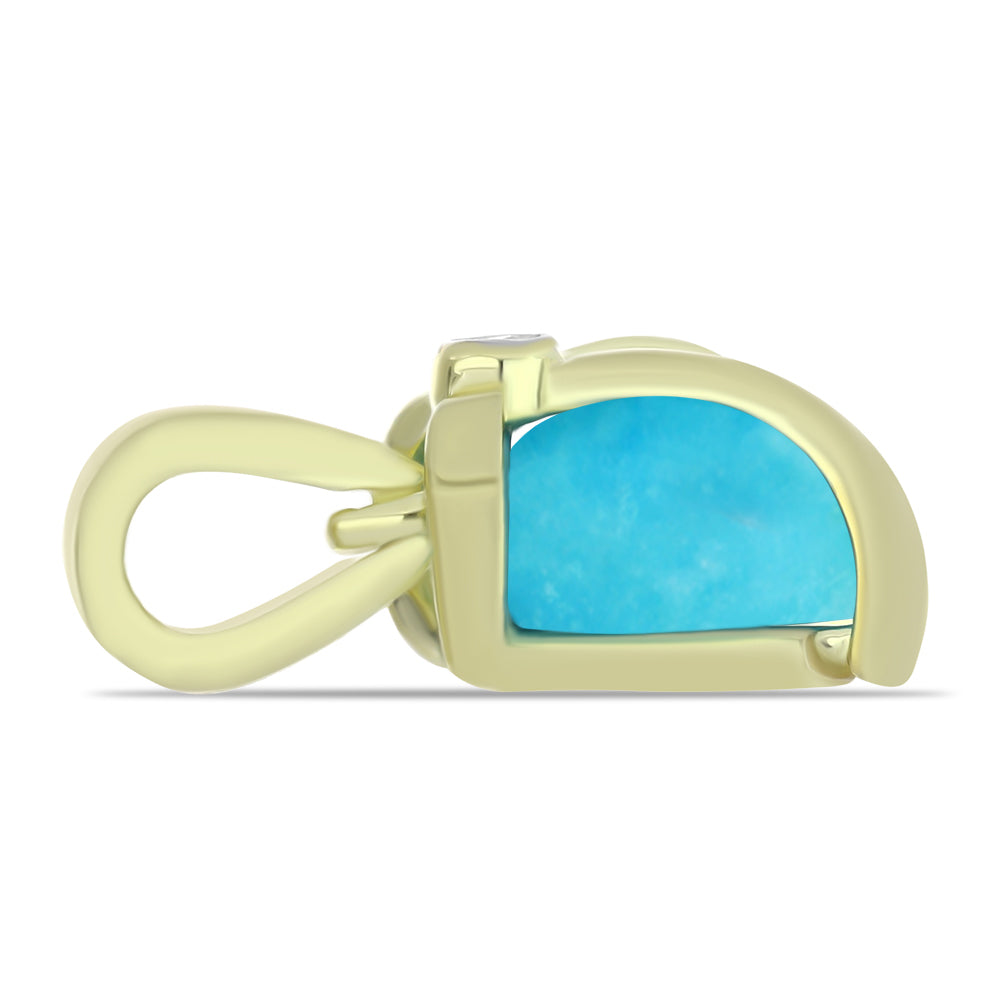 Pandantiv din Argint 925 Placat cu Aur ( 0.94 grame ) cu Turcoaz ”Frumoasa Adormită” și Topaz Alb 1.88 Carate