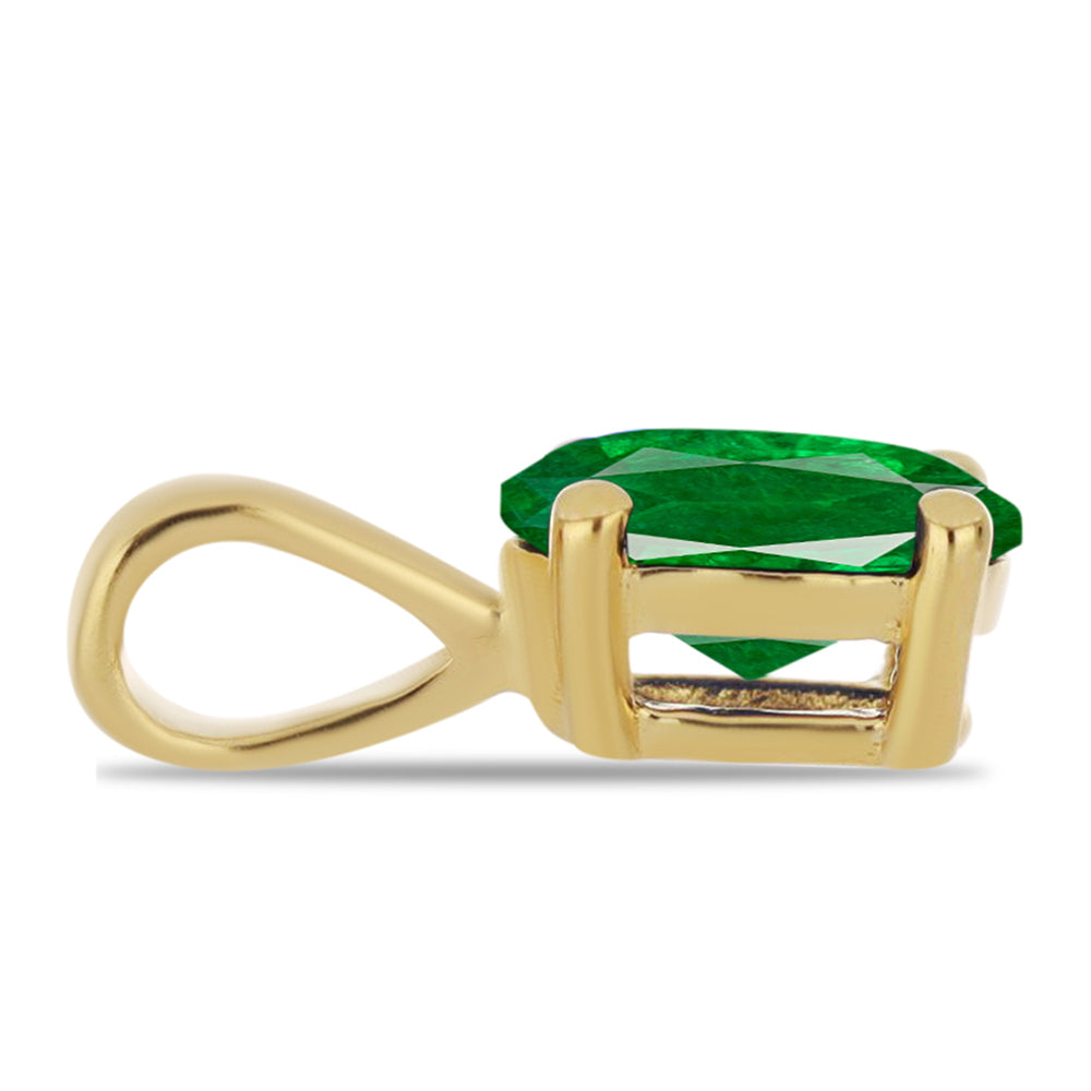 Set din Argint 925 Placat cu Aur ( 1.24 grame ) cu Rubin Sintetic și Smarald Sintetic 2.82 Carate ( Pandantiv )