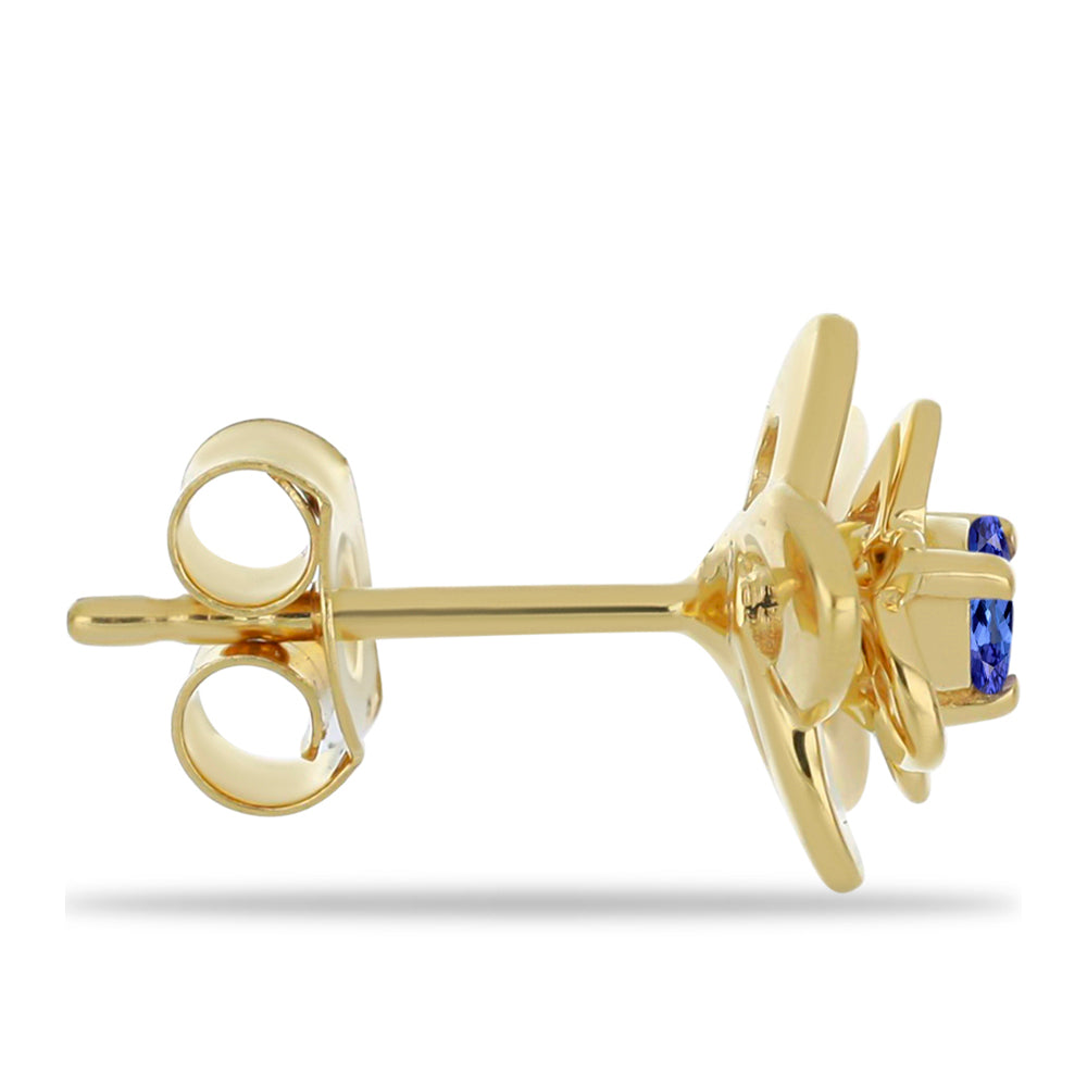 Cercei din Argint 925 Placat cu Aur ( 2.15 grame ) cu Tanzanit 0.26 Carate