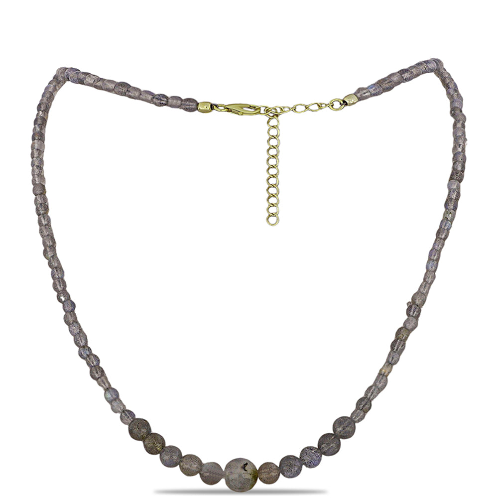Colier din Argint 925 Placat cu Aur ( 0.88 grame ) cu Labradorit 57.38 Carate