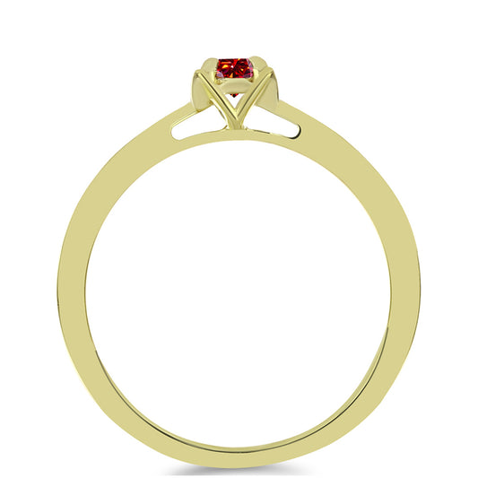 Inel din Argint 925 Placat cu Aur ( 2.24 grame ) cu Moissanite Roșu Majestic 0.14 Carate