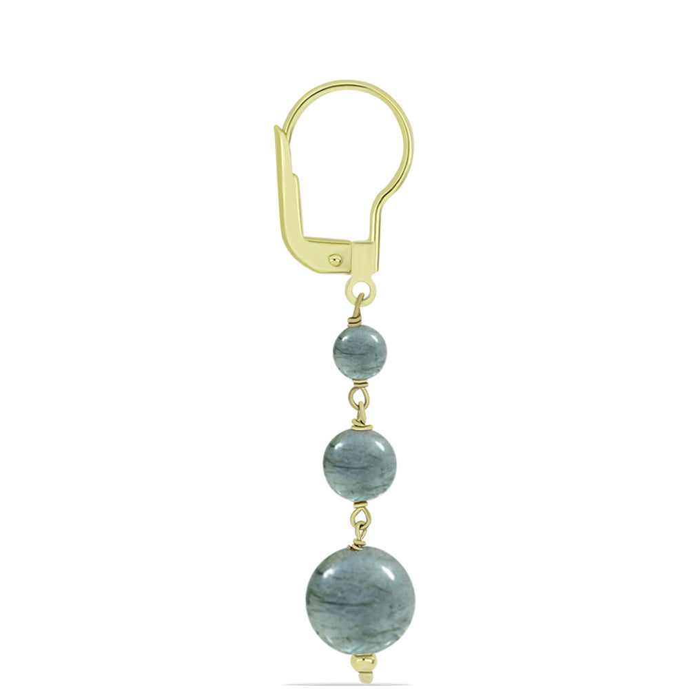Cercei din Argint 925 Placat cu Aur ( 1.09 grame ) cu Labradorit 12.68 Carate