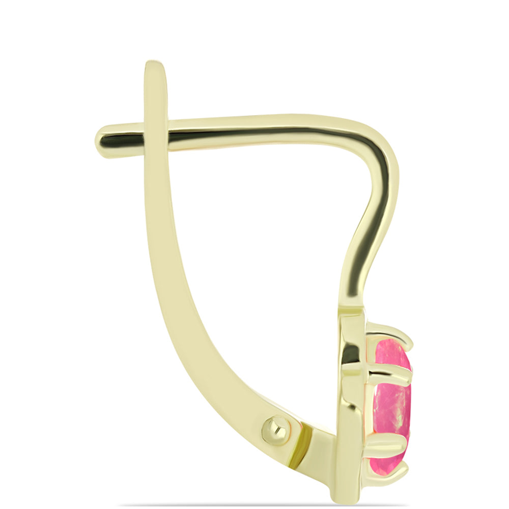 Cercei din Argint 925 Placat cu Aur ( 2.23 grame ) cu Opal Etiopian Roz Lega Dembi 0.54 Carate