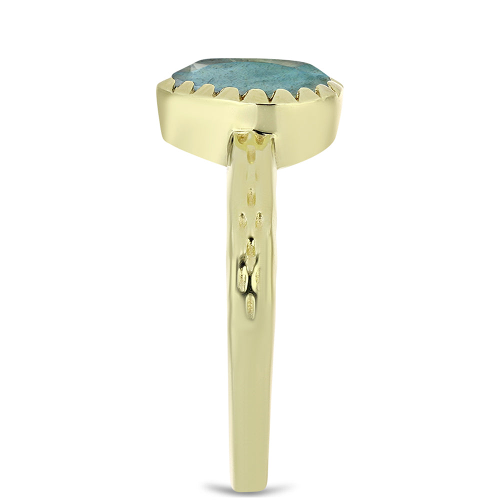 Inel din Argint 925 Placat cu Aur ( 2.47 grame ) cu Labradorit 1.12 Carate