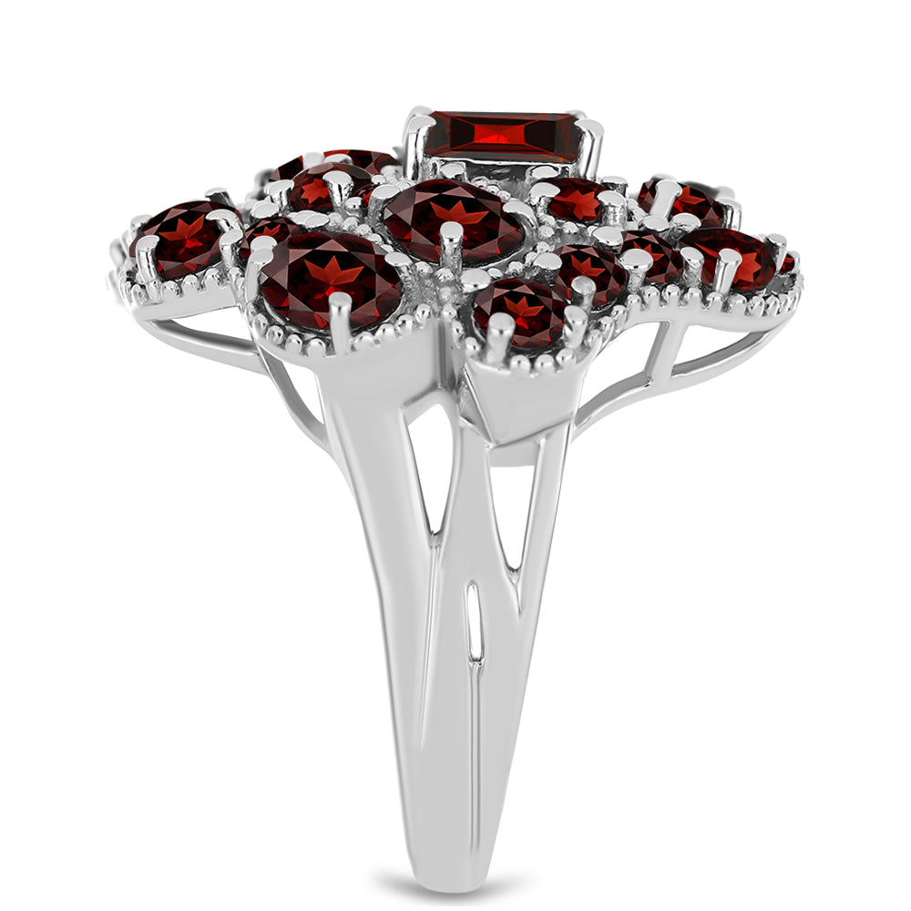 Inel din Argint 925 ( 6.39 grame ) cu Granat Barton 4.9 Carate