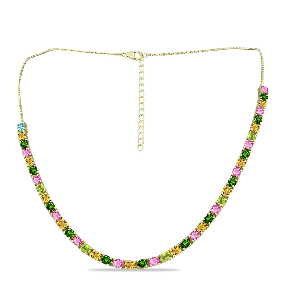 Colier din Argint 925 Placat cu Aur ( 12.96 grame ) cu Turmalină Chakra 14.93 Carate