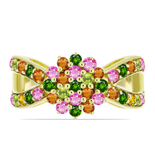 Inel din Argint 925 Placat cu Aur ( 4.1 grame ) cu Turmalină Chakra 1.93 Carate