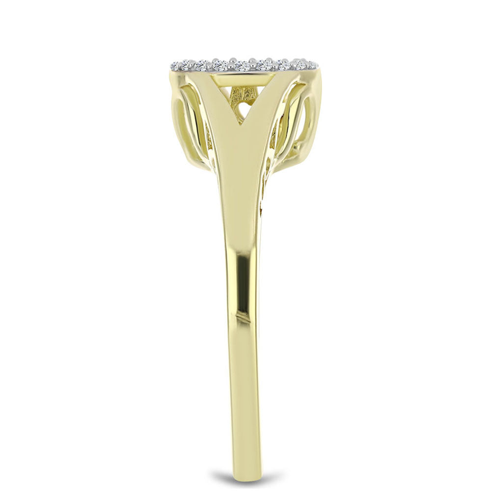 Inel din Argint 925 Placat cu Aur ( 3.46 grame ) cu Diamant Albastru Dansator și Topaz Alb 0.19 Carate