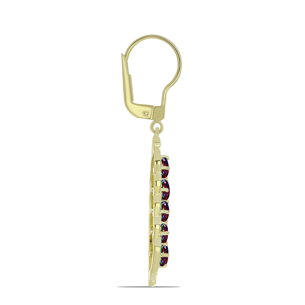 Cercei din Argint 925 Placat cu Aur ( 2.88 grame ) cu Opal Etiopian Negru Lega Dembi 1.02 Carate