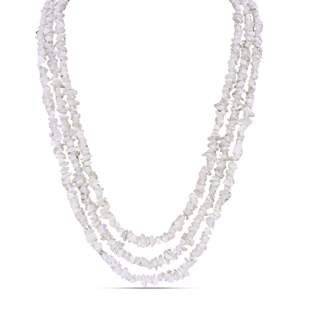 Colier din Pepită ( 103.6 grame ) cu Piatra Lunii Curcubeu 517.98 Carate