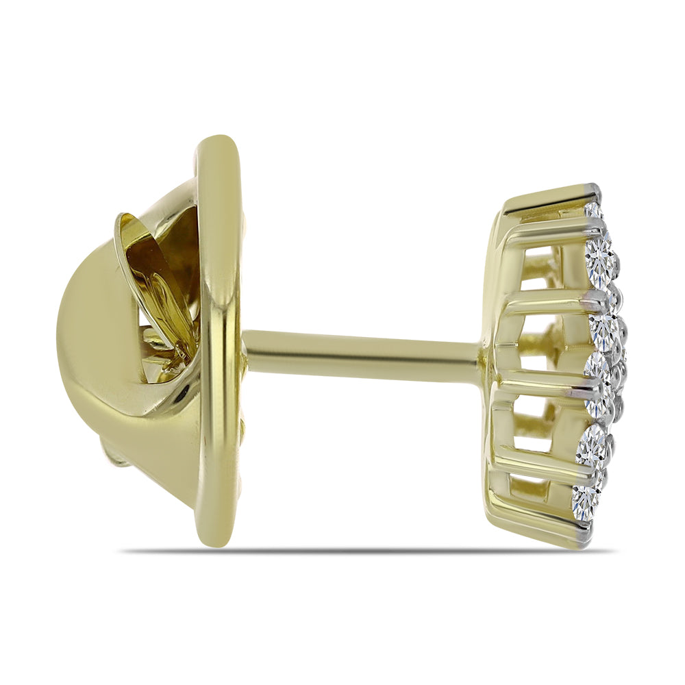 Broşă din Argint 925 Placat cu Aur ( 1.81 grame ) cu Diamant Certificat cultivat în laborator 0.47 Carate