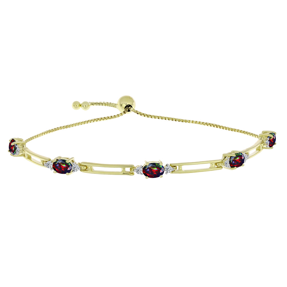 Brățară din Argint 925 Placat cu Aur ( 5.31 grame ) cu Opal Etiopian Negru Lega Dembi și Topaz Alb 1.77 Carate