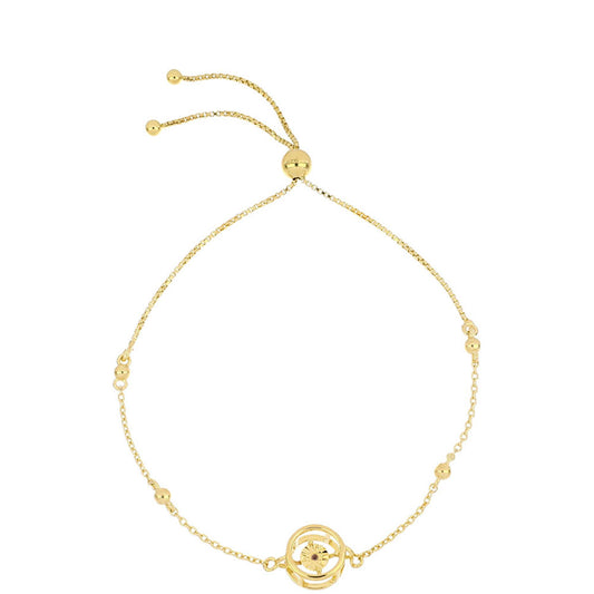 Brățară din Argint 925 Placat cu Aur ( 3.73 grame ) cu Diamant Coniac 0.01 Carate