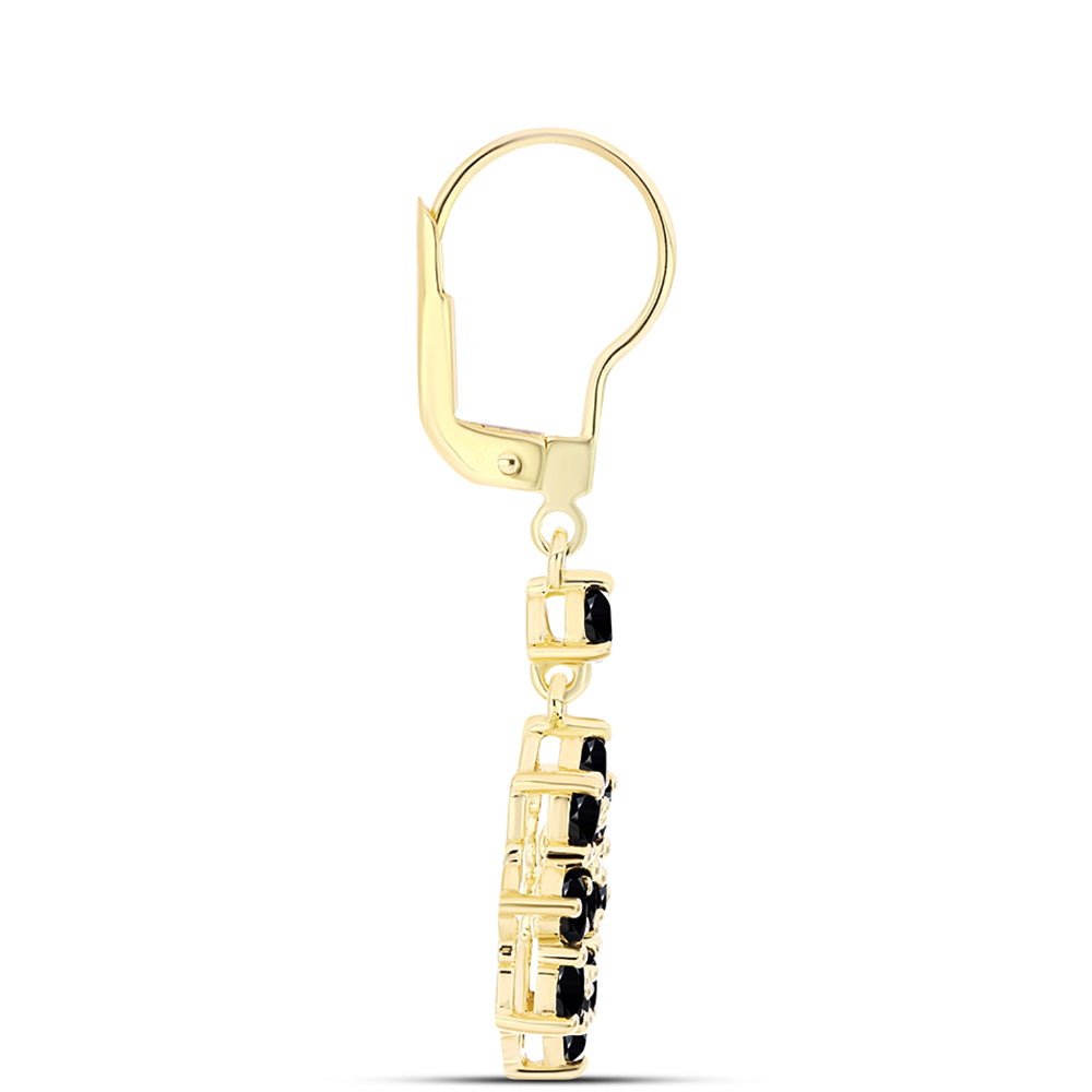 Cercei din Argint 925 Placat cu Aur ( 3.38 grame ) cu Onix Negru 2.77 Carate