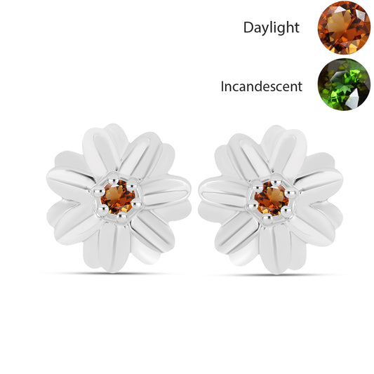 Cercei din Argint 925 ( 3.49 grame ) cu Zultanit Anatolian Certificat cultivat în laborator 0.3 Carate