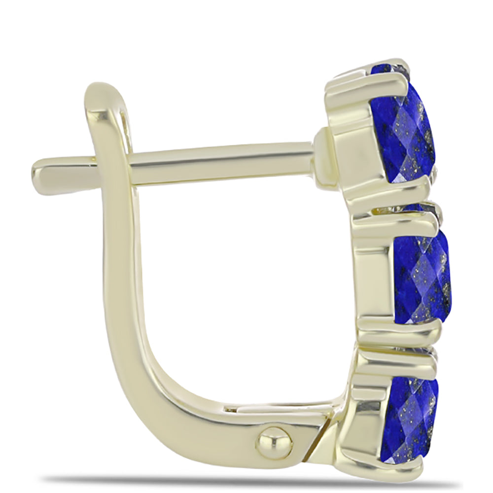 Cercei din Argint 925 Placat cu Aur ( 3.14 grame ) cu Lapis Lazuli 2.16 Carate