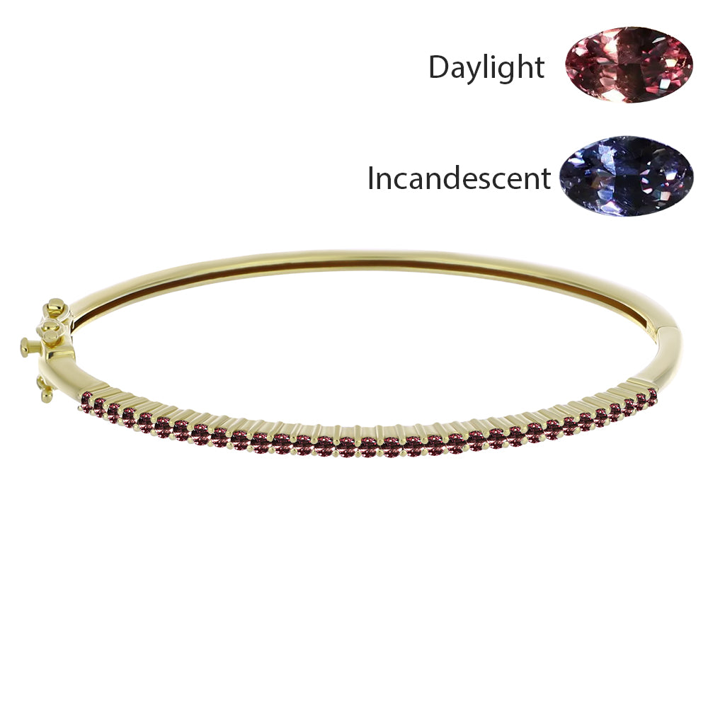 Brățară din Argint 925 Placat cu Aur ( 12.67 grame ) cu Granat Tsivory care își schimbă culoarea 1.61 Carate