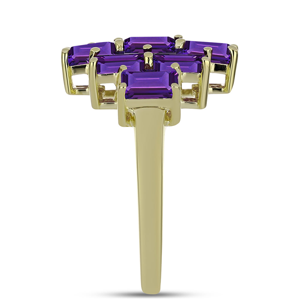 Inel din Argint 925 Placat cu Aur ( 3.22 grame ) cu Ametist Marocan 2.71 Carate