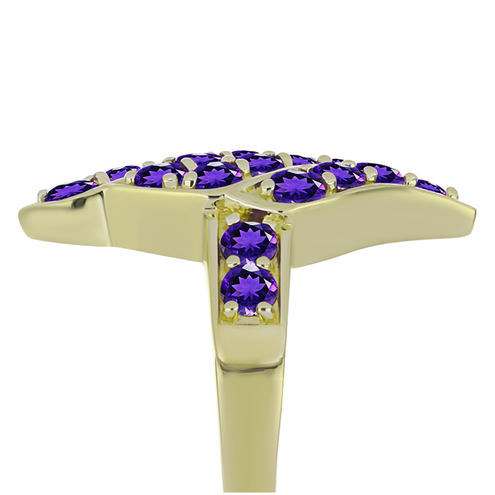 Inel din Argint 925 Placat cu Aur ( 3.52 grame ) cu Ametist Marocan 1.31 Carate