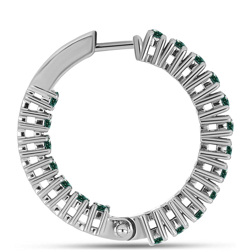 Cercei din Argint 925 ( 4.91 grame ) cu Moissanite verde-albăstrui marin 1.21 Carate