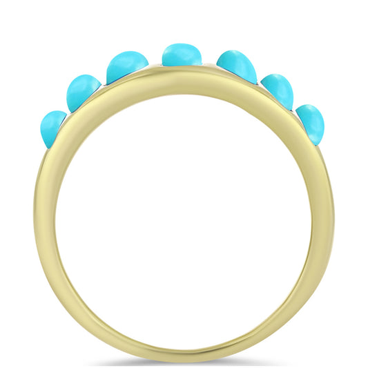 Inel din Argint 925 Placat cu Aur ( 7.14 grame ) cu Turcoaz ”Frumoasa Adormită” 3.36 Carate