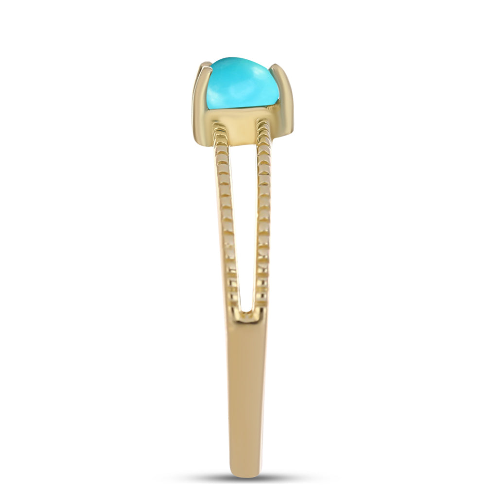 Inel din Argint 925 Placat cu Aur ( 1.65 grame ) cu Turcoaz ”Frumoasa Adormită” 0.26 Carate