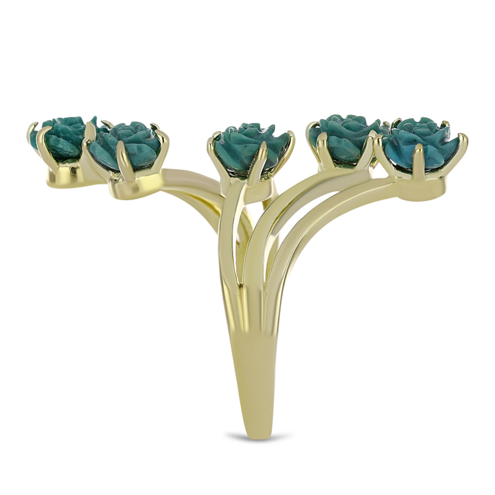 Inel din Argint 925 Placat cu Aur ( 4.03 grame ) cu Turcoaz ”Frumoasa Adormită” 3.36 Carate