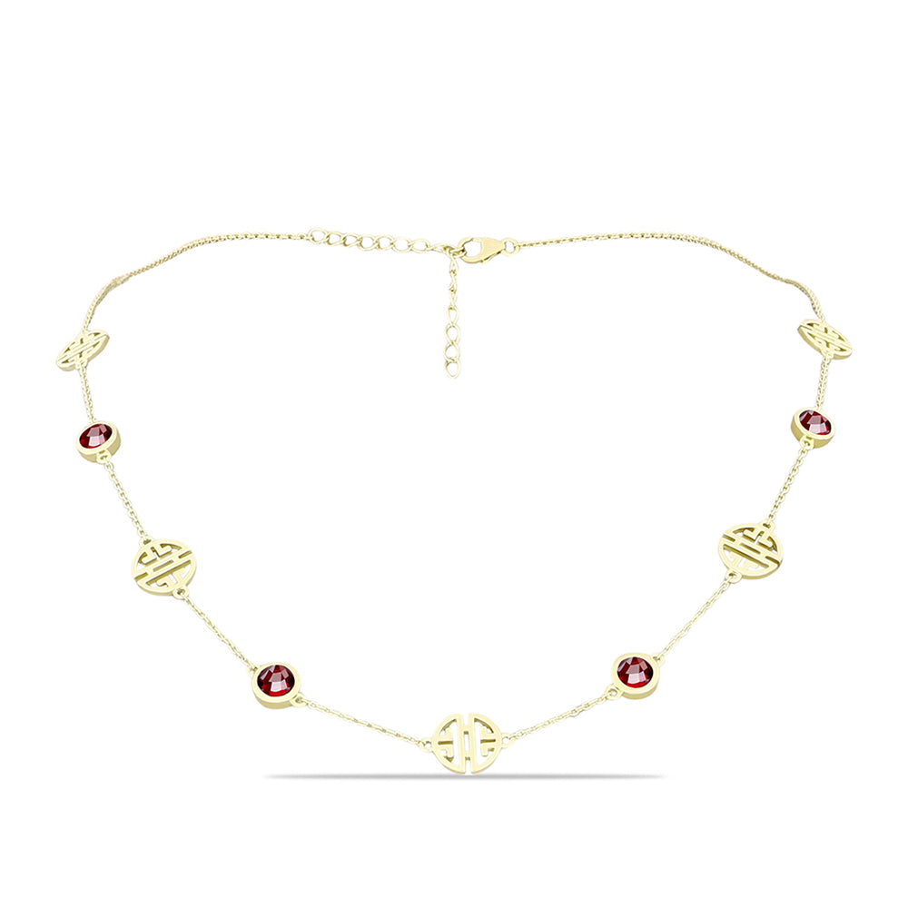 Colier din Argint 925 Placat cu Aur ( 9.01 grame ) cu Granat Barton 4.07 Carate