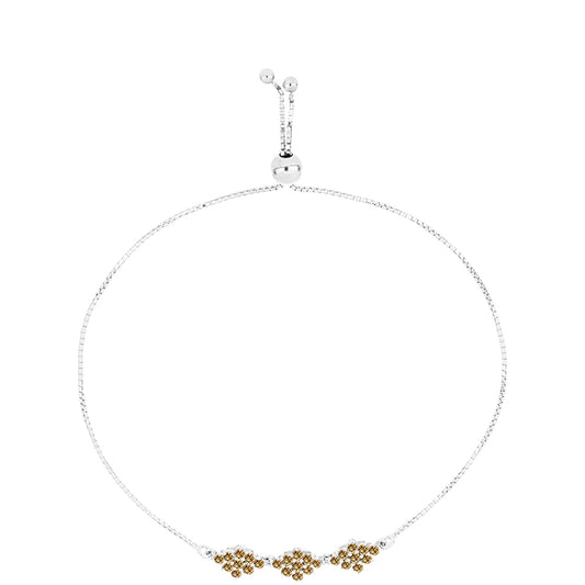 Brățară din Argint 925 ( 3.61 grame ) cu Moissanite Șampanie 0.9 Carate