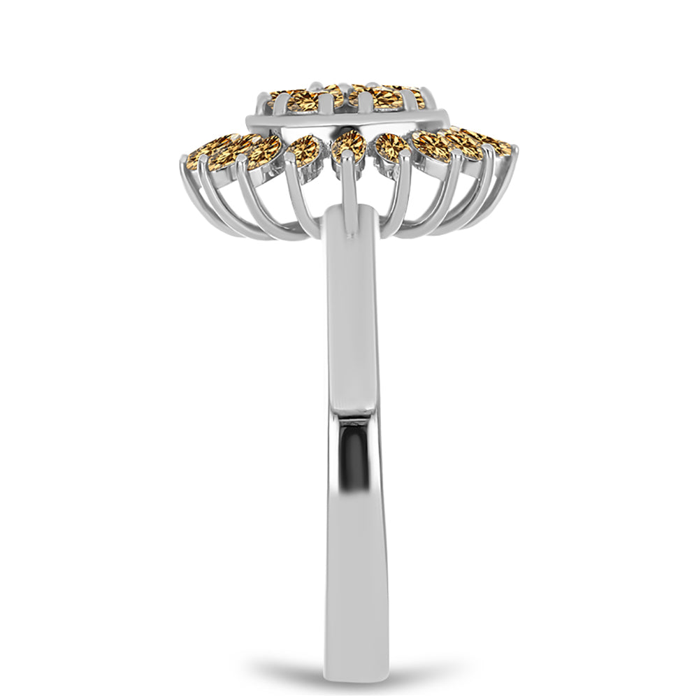 Inel din Argint 925 ( 4.05 grame ) cu Moissanite Șampanie 1.01 Carate