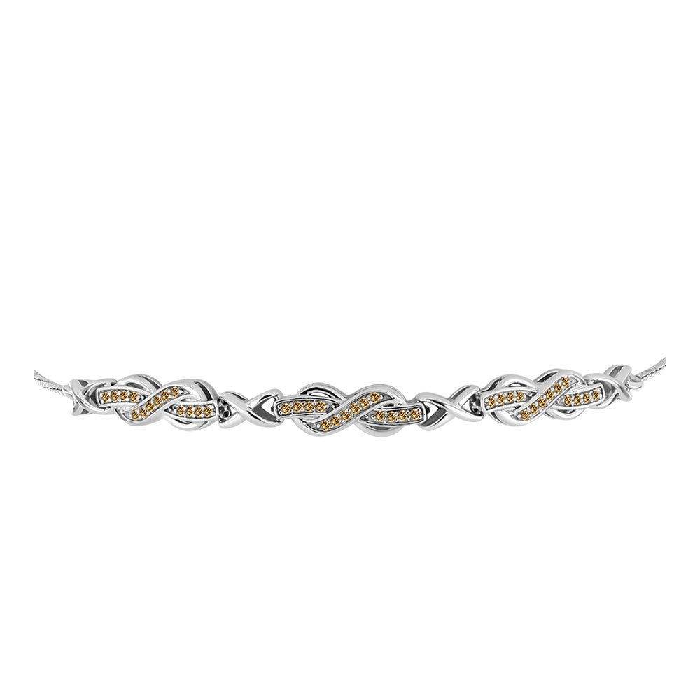 Brățară din Argint 925 ( 5.5 grame ) cu Moissanite Șampanie 0.25 Carate