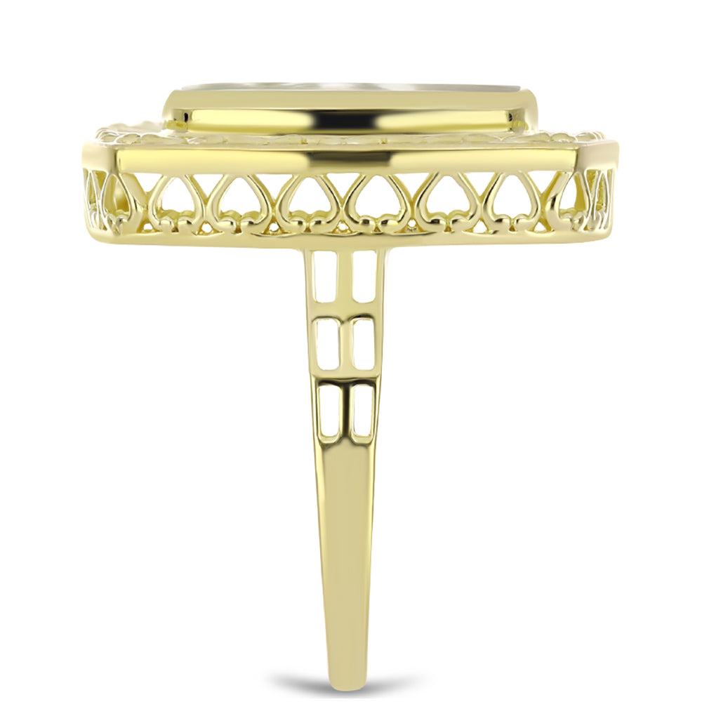 Inel din Argint 925 Placat cu Aur ( 6.28 grame ) cu Sidef 4.63 Carate