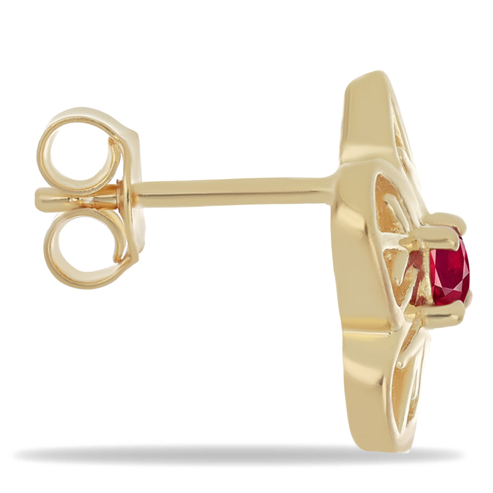 Cercei din Argint 925 Placat cu Aur ( 2.85 grame ) cu Rubelit Cruzeiro 0.3 Carate