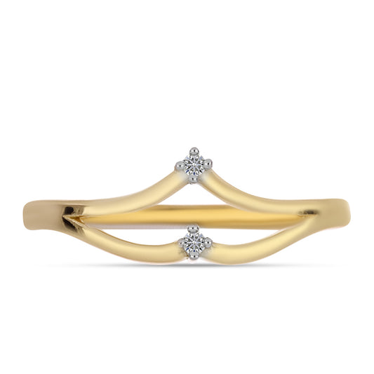Inel din Argint 925 Placat cu Aur ( 2.25 grame ) cu Diamant Alb 0.02 Carate