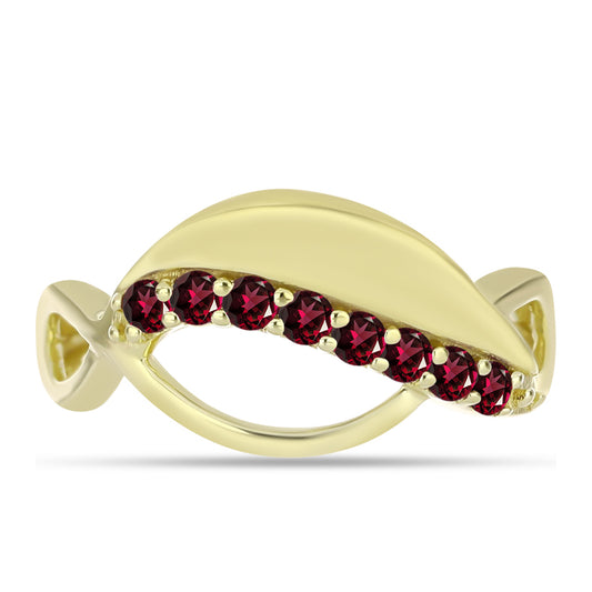 Inel din Argint 925 Placat cu Aur ( 2.71 grame ) cu Granat Rodolit 0.4 Carate