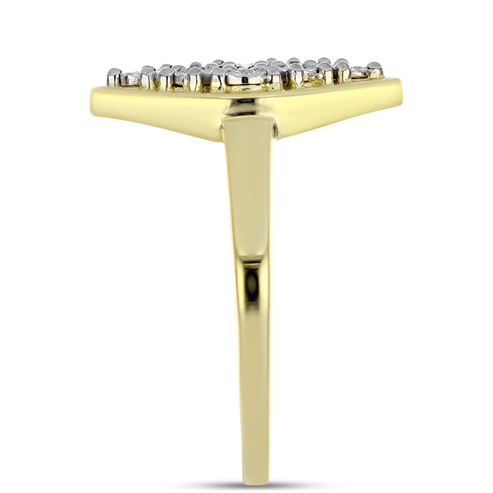 Inel din Argint 925 Placat cu Aur ( 3.38 grame ) cu Diamant Alb 0.05 Carate