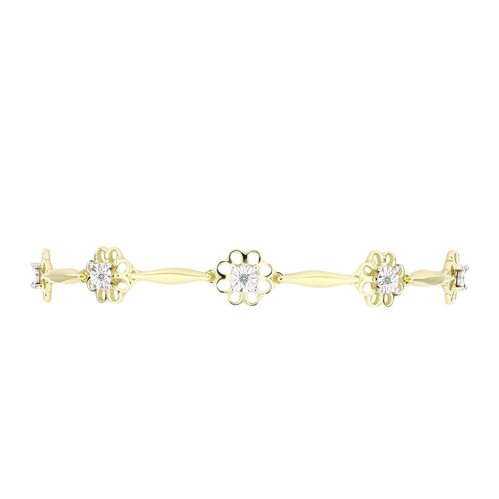 Brățară din Argint 925 Placat cu Aur ( 7.03 grame ) cu Diamant Alb 0.04 Carate