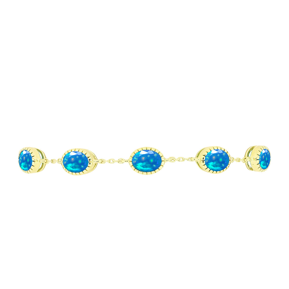 Brățară din Argint 925 Placat cu Aur ( 5.04 grame ) cu Opal Etiopian ”Paradis” 2.37 Carate