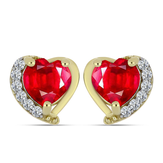 Cercei din Argint 925 Placat cu Aur ( 2.64 grame ) cu Agat Roșu și Topaz Alb 2.37 Carate