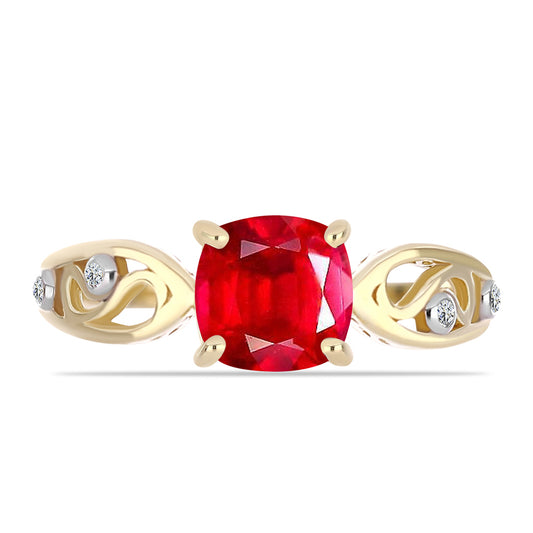 Inel din Argint 925 Placat cu Aur ( 3.01 grame ) cu Agat Roșu și Topaz Alb 1.99 Carate