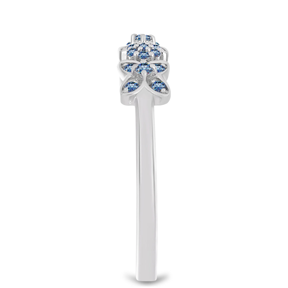 Inel din Argint 925 ( 2.03 grame ) cu Moissanite Albastru Oceanic 0.26 Carate